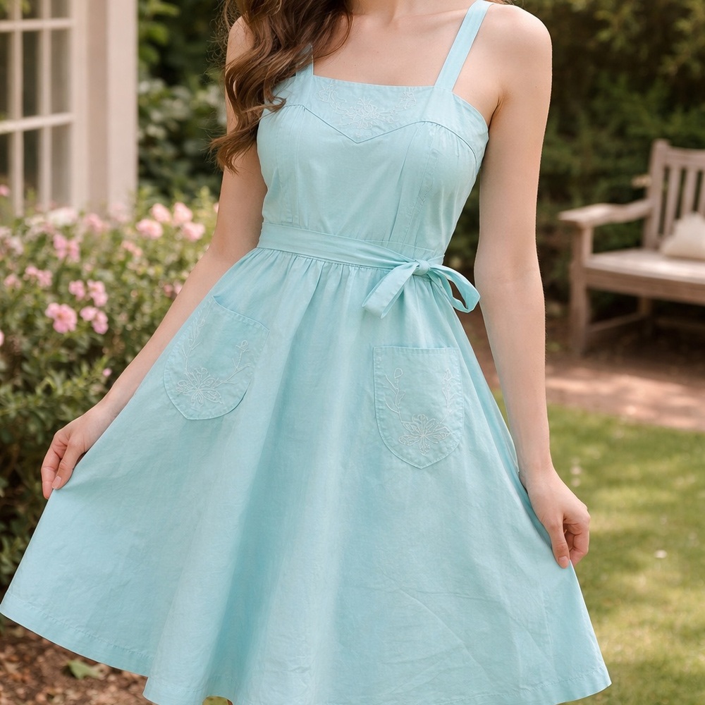 Vintage miss joni teal dress